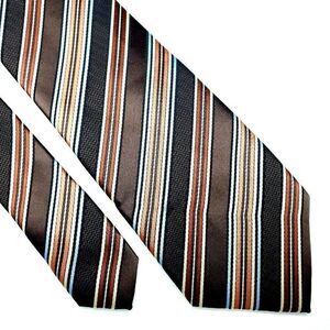 Bergamo New York Polyester‎ Tie Brown Striped Woven